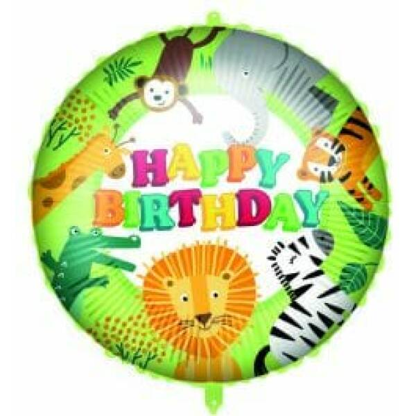 Jungle Happy Birthday Round Foil Balloon - 18'' (46cm)
