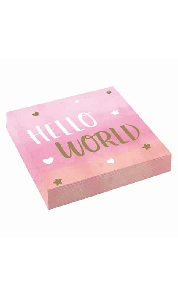 Oh Baby Girl Napkins 33 x 33cm - 16pk