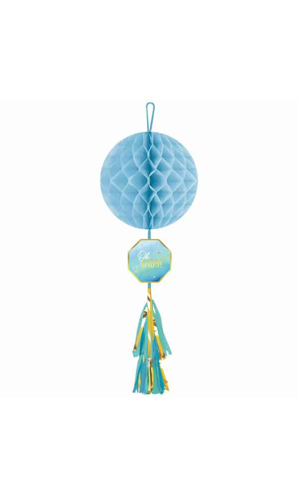 Oh Baby Boy Honeycomb Decoration with Tassel - 74.9cm