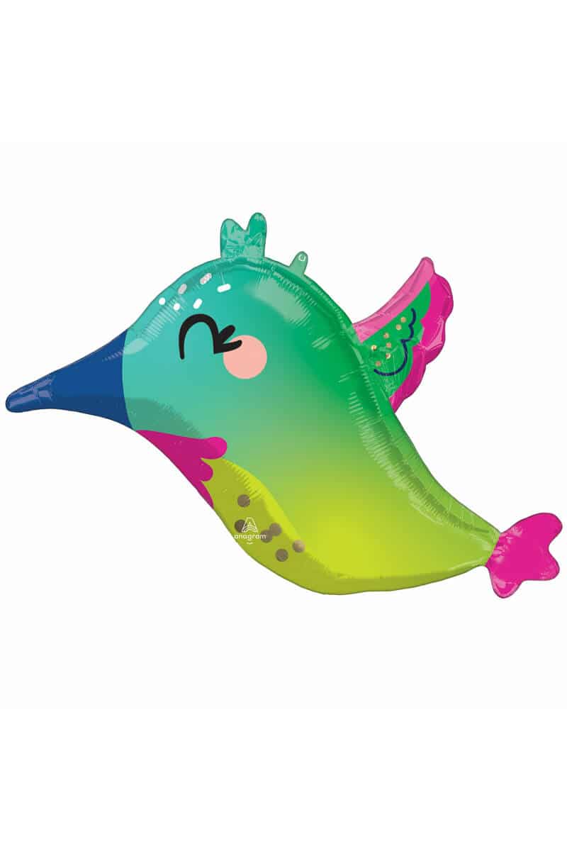 Junior Shape Colorful Hummingbird Foil Balloon - 63cm x 40cm