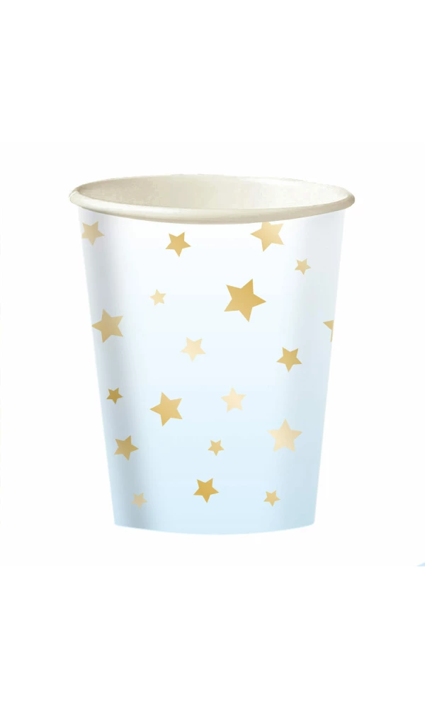 1st Birthday Blue Ombre Paper Cups 250ml - 8pk