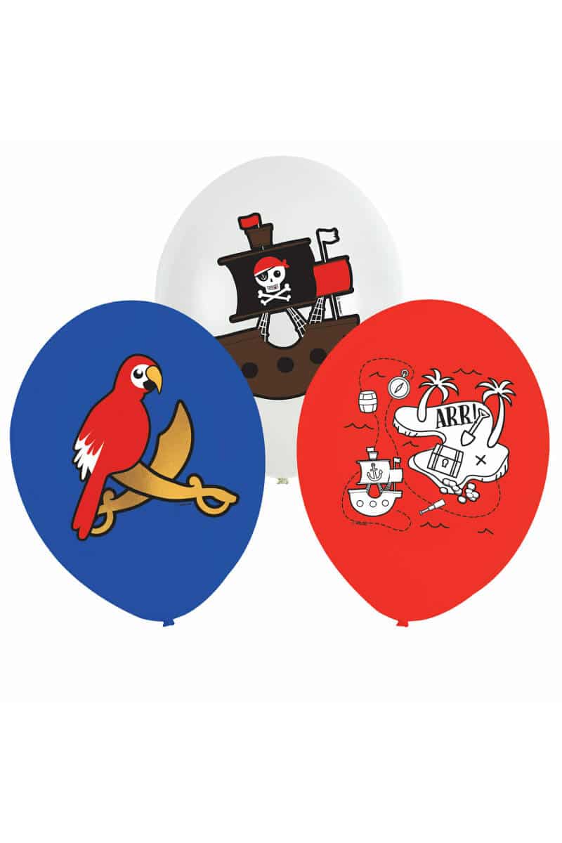 Pirates Map Latex Balloons  27cm/11" - 6pk