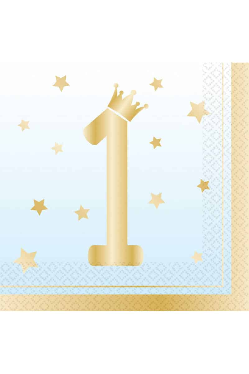 1st Birthday Blue Ombre Napkins 33 x 33cm - 16pk