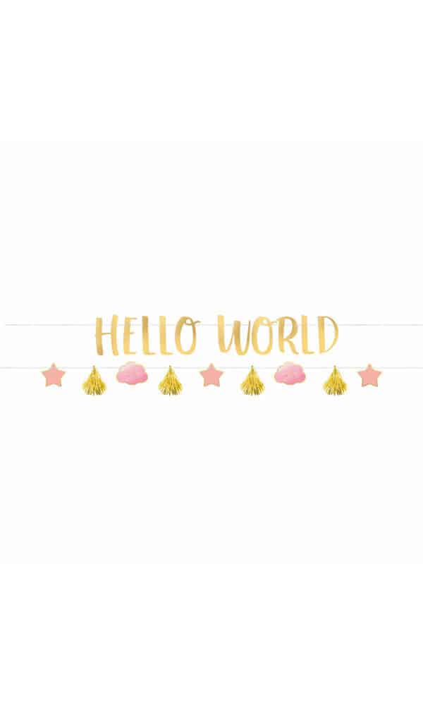 Oh Baby Girl Hello World Letter Banner Kit - 2pk