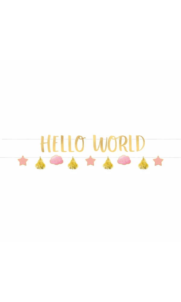 Oh Baby Girl Hello World Letter Banner Kit - 2pk