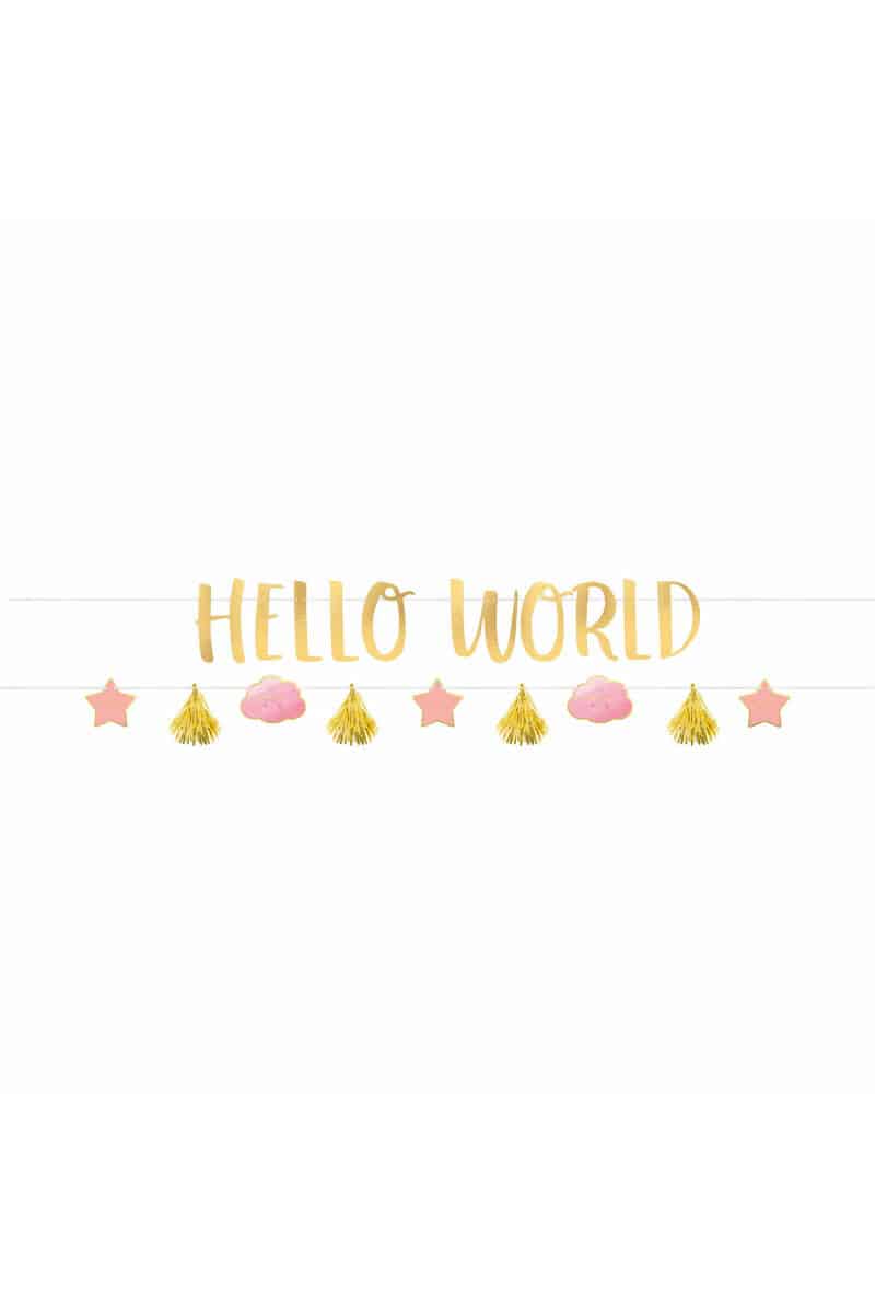 Oh Baby Girl Hello World Letter Banner Kit - 2pk