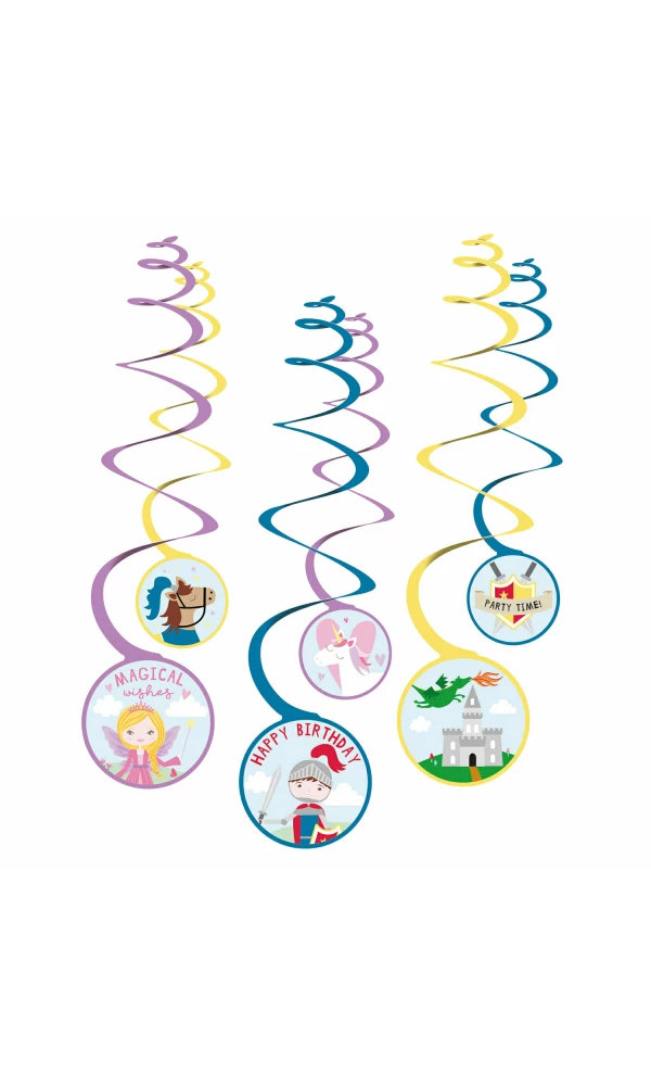 Princess & Knight Swirl Decoration - 6pk