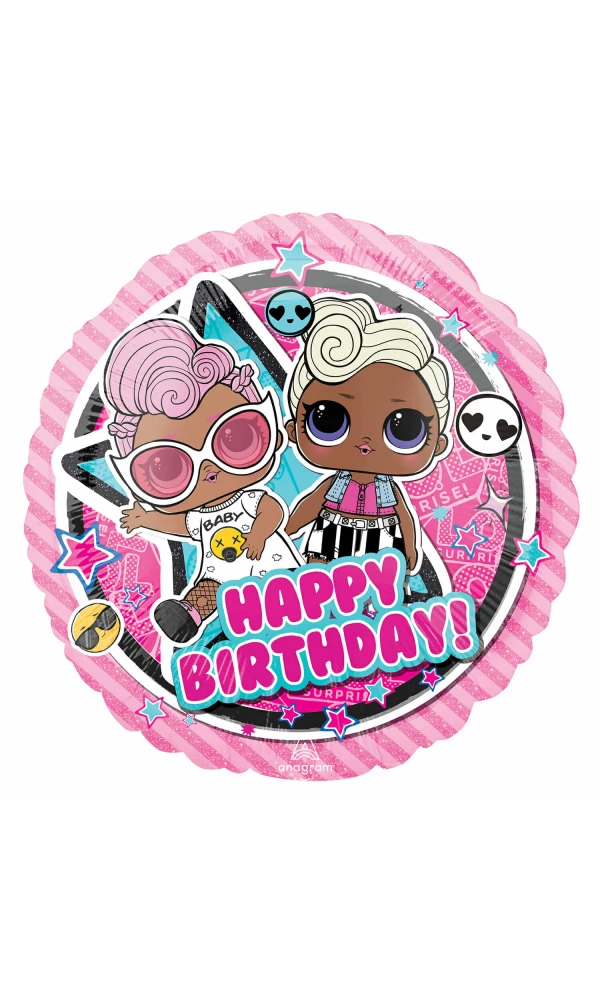 LOL Glam Birthday Foil Balloon Round - 43cm