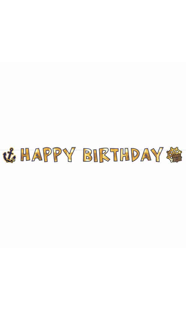 Pirates Map Paper Letter Banner - 180 x 15cm