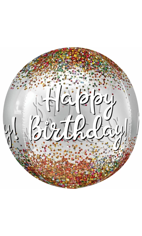 Orbz Happy Birthday Sequins Foil Balloon - 38cm x 40cm