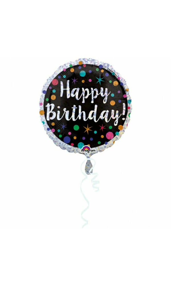 Happy Birthday "Polka Dot Bday" Foil Balloon - 43cm