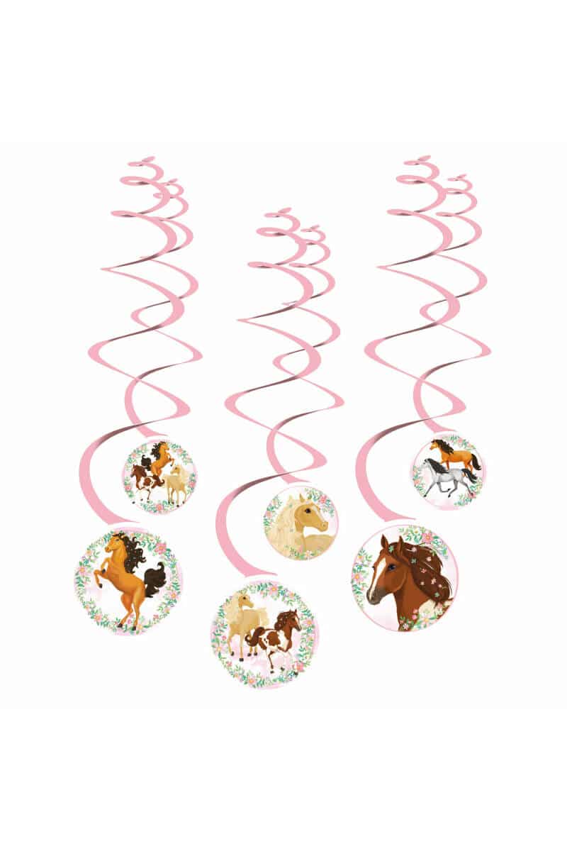 Beautiful Horses Swirl Decoration - 6pk