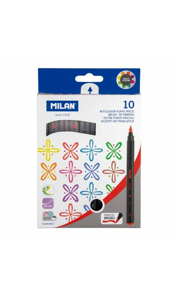 Brush-Tipped Water-Based Fibrepens - 10pk