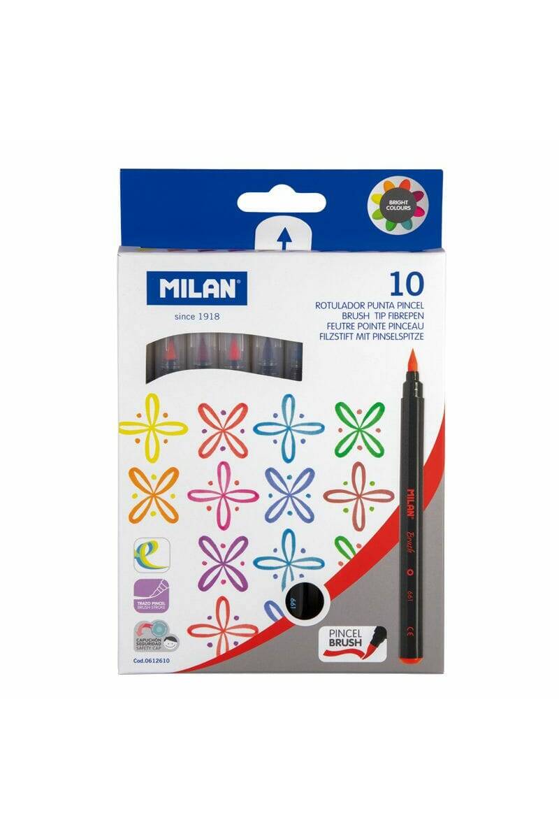 Brush-Tipped Water-Based Fibrepens - 10pk