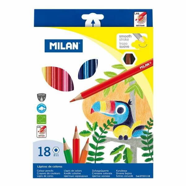 Hexagonal Coloured Pencils - 18pk