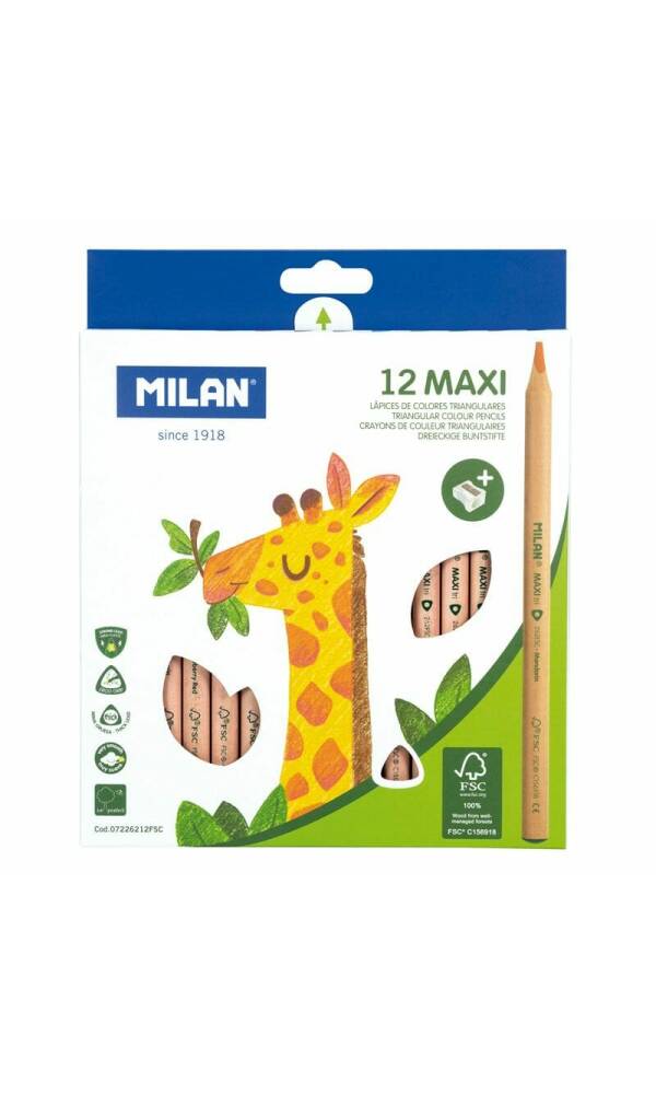 MaxiTriangular Colour Pencils - 12pk
