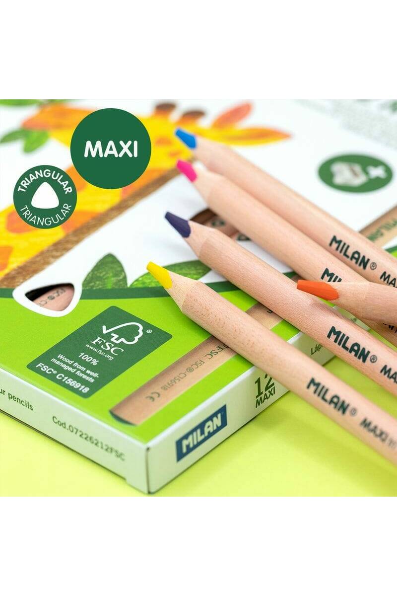 MaxiTriangular Colour Pencils - 12pk