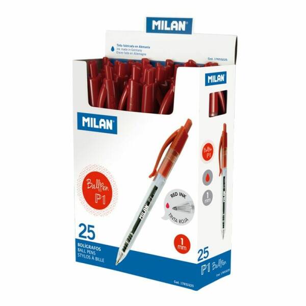 Red P1 Ball Pens 1mm Tip