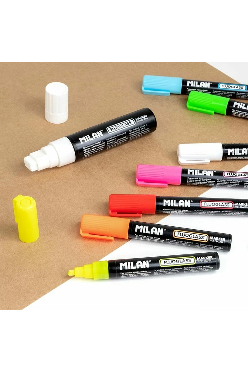 Blue Fluoglass Chisel Tip Marker 2-4mm