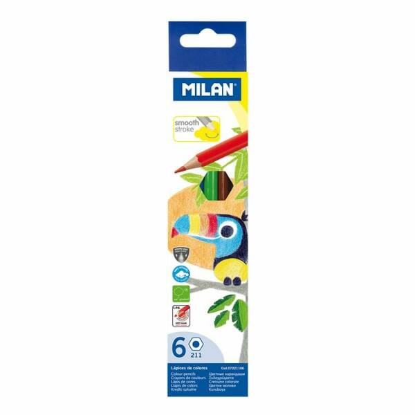 Hexagonal Coloured Pencils - 6pk