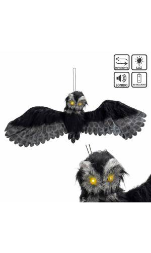 Owl with Light, Sound & Movement - 100x11x38cm
