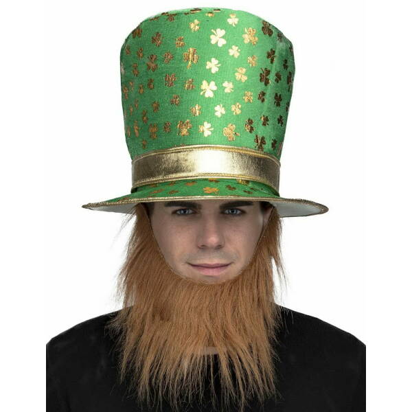 St Patrick's Irish Hat With Beard - Adult One Size
