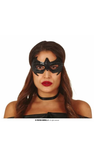Black Superhero Mask - Adult One Size