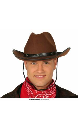 Felt Brown Cowboy Hat - Adult One Size