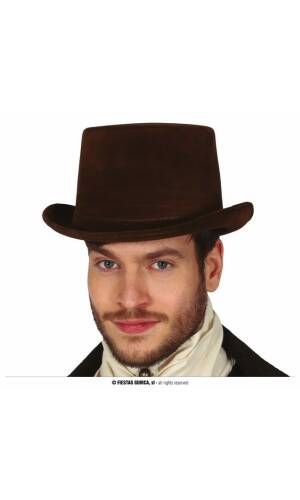 Brown Top Hat With Elastic - Adult One Size