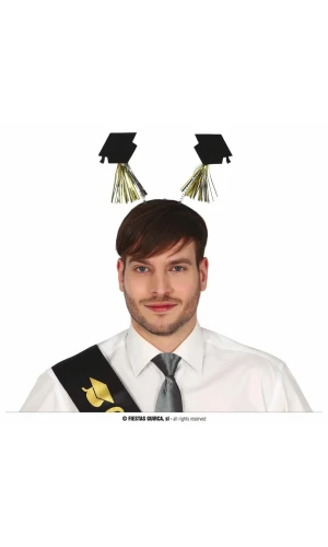 Graduation Headband With 2 Graduated Caps