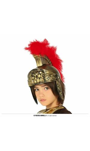 Gold Roman Helmet With Feather - Child One Size