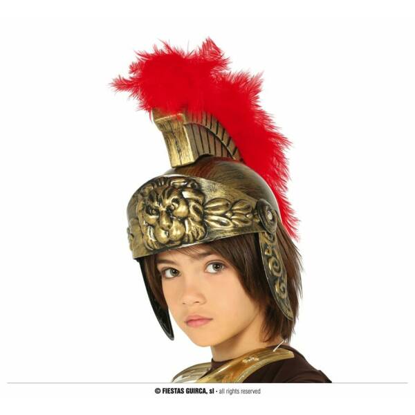 Gold Roman Helmet With Feather - Child One Size