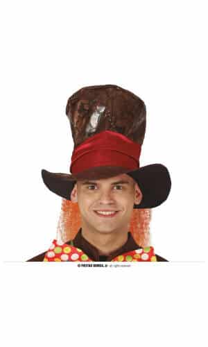 Mad Hatter Top Hat with Hair - Adult One Size