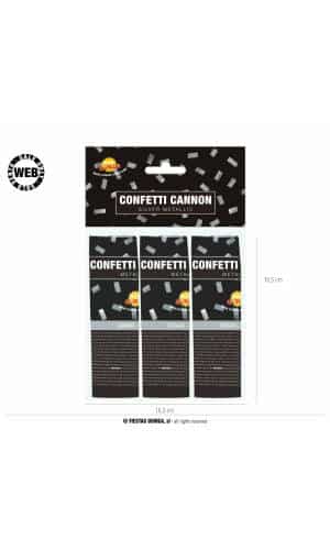 Silver Confetti Cannons 10.5cm - 3pk