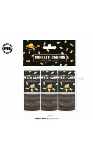 Gold Confetti Cannons 10.5cm - 3pk