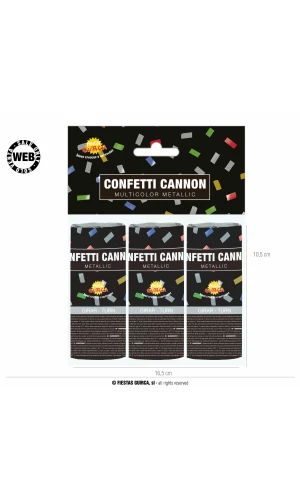 Multicolor Confetti Cannons 10.5cm - 3pk