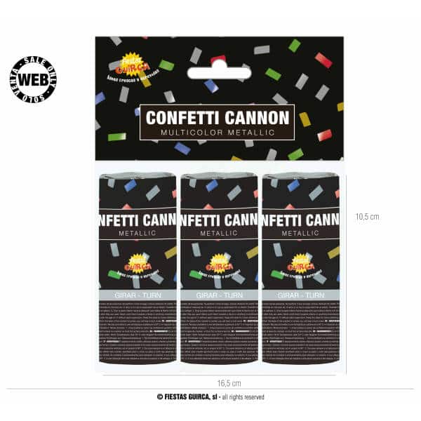 Multicolor Confetti Cannons 10.5cm - 3pk
