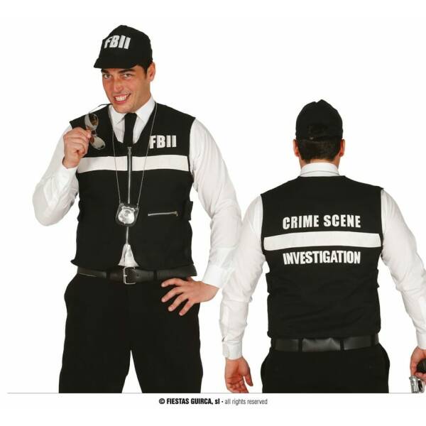 F.B.I. Hat & Waistcoat - Adult One Size