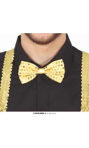 Sequin Bow Tie Gold