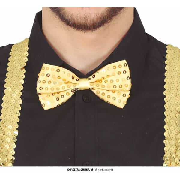 Sequin Bow Tie Gold