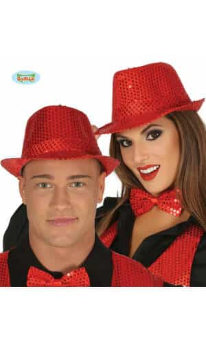 Sequin Bow Tie Red