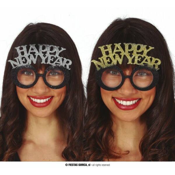 Happy New Year Glasses Assorted Silver / Gold