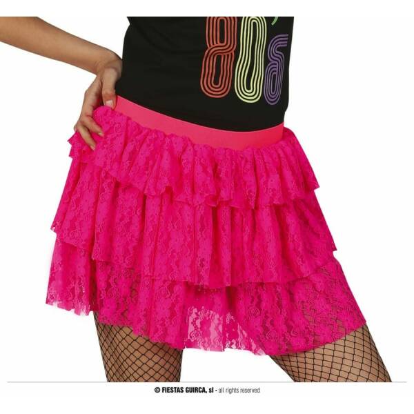 Neon Pink 80's Skirt - Adult One Size