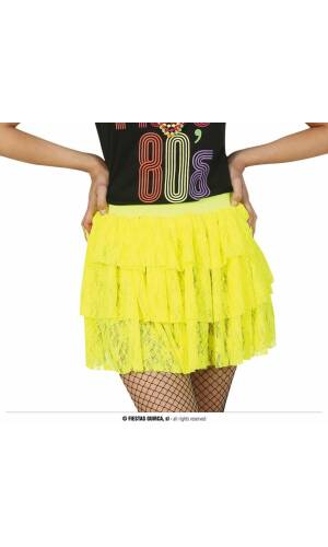 Neon Yellow 80's Skirt - Adult One Size