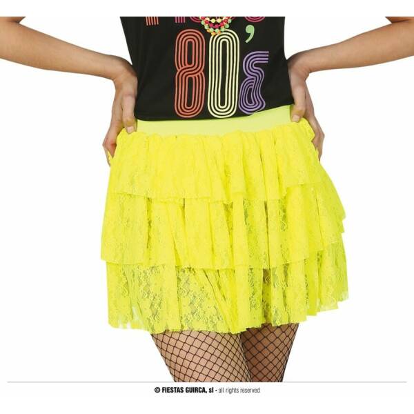 Neon Yellow 80's Skirt - Adult One Size