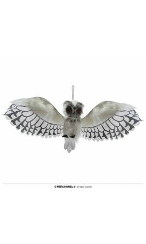 White Owl with Light, Sound & Movement - 100cm