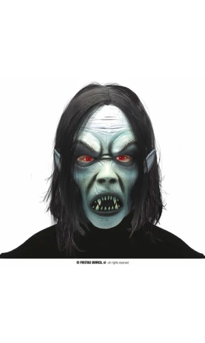 Vampire Mask Latex With Hair - Adult One Size