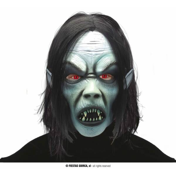 Vampire Mask Latex With Hair - Adult One Size