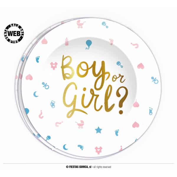 Gender Reveal Plates Boy or Girl? - 6pk