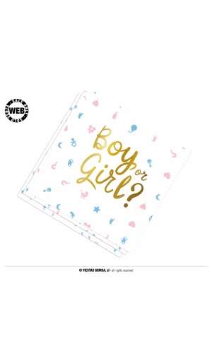 Gender Reveal Napkins Boy or Girl? - 12pk